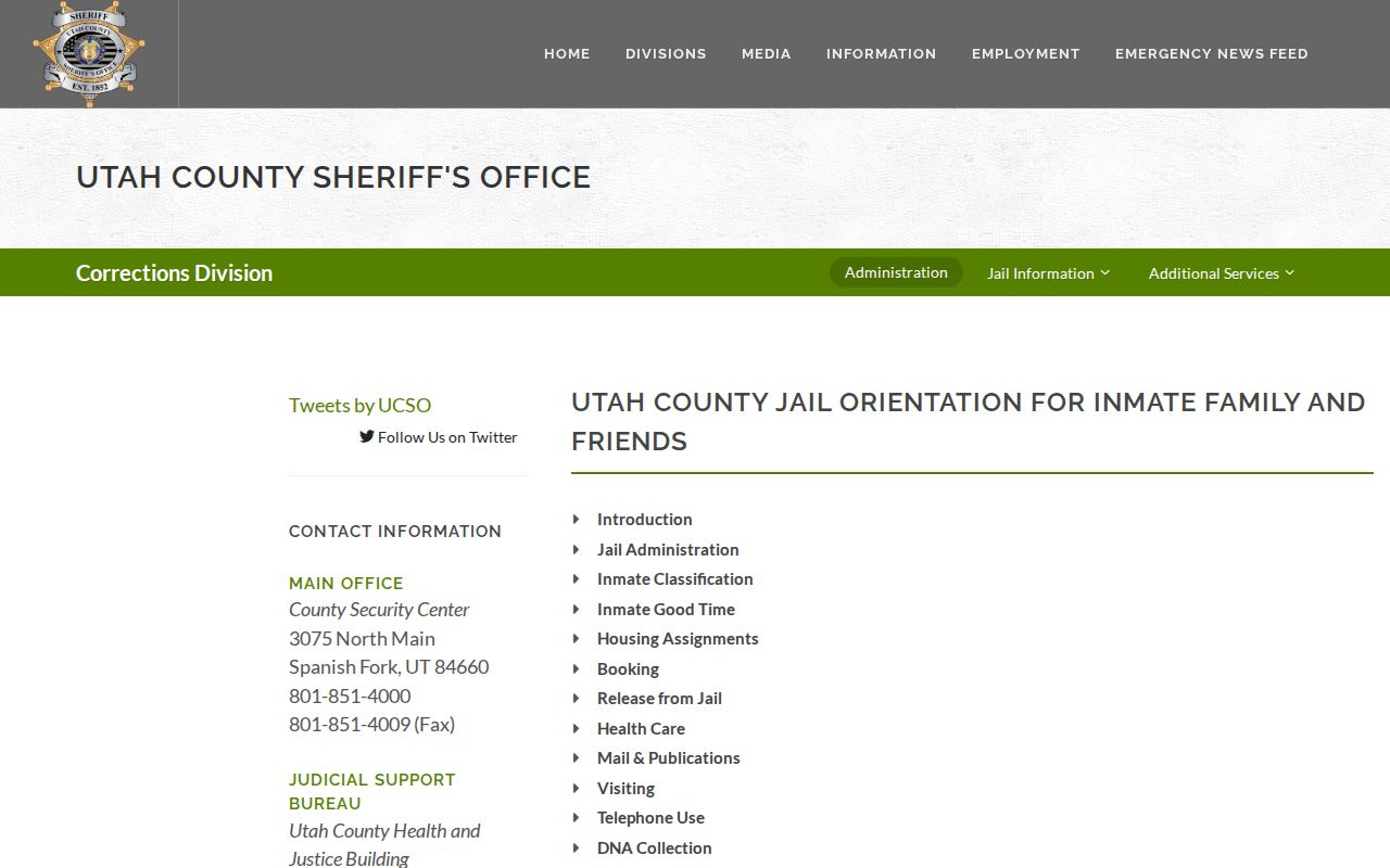 Utah County Jail release timing and good-time information